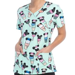 Disney mickey mouse ice cream social scrub top size 2x. Ice cream mickey mouse.